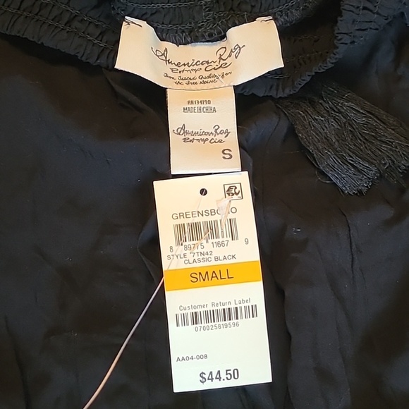 American Rag women's small smocked elastic waist, cuffs, crochet-trim soft pants - Picture 6 of 12